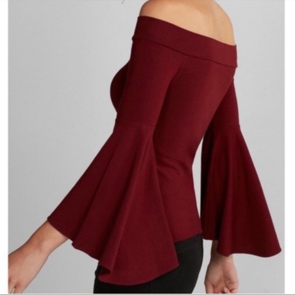 Express Tops - Express Off the Shoulder Bell Sleeve Top M
